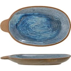 Bloomingville Hariet Teller Steingut 15x25 Cm, Blau -Alderaine Geschaft bloomingville hariet plate blue stoneware 2