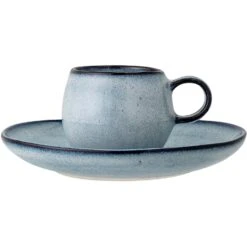 Bloomingville Sandrine Espressotasse Mit Untertasse, Blau