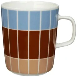 Marimekko Oiva/Tiiliskivi Tasse 25 Cl, Braun/Hellblau / Weiß