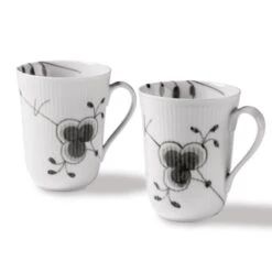 Royal Copenhagen Black Fluted Mega Tasse 33 Cl, 2er-Pack
