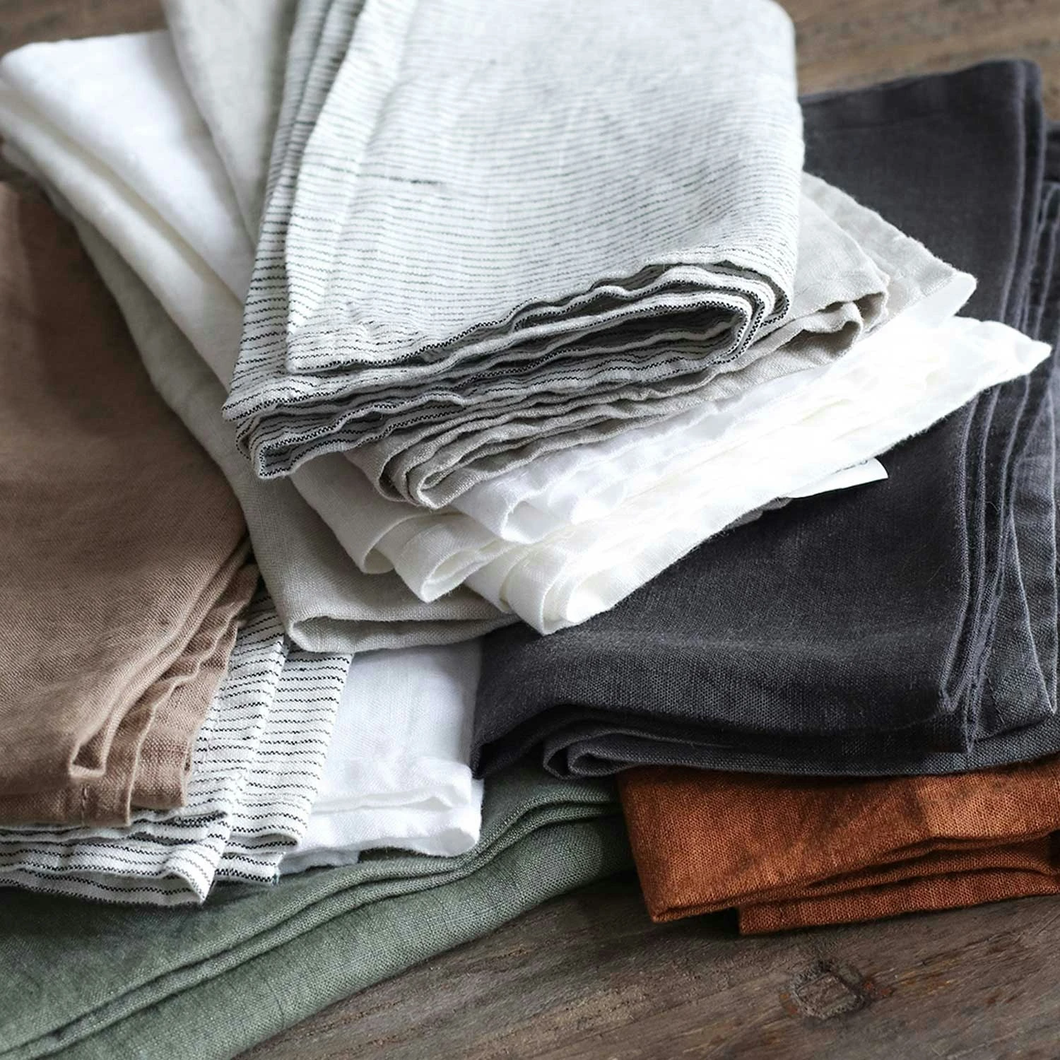 Linen Serviette 45x45 Cm, Weiß 6 Linen Serviette 45x45 Cm, Weiß – Bild 4