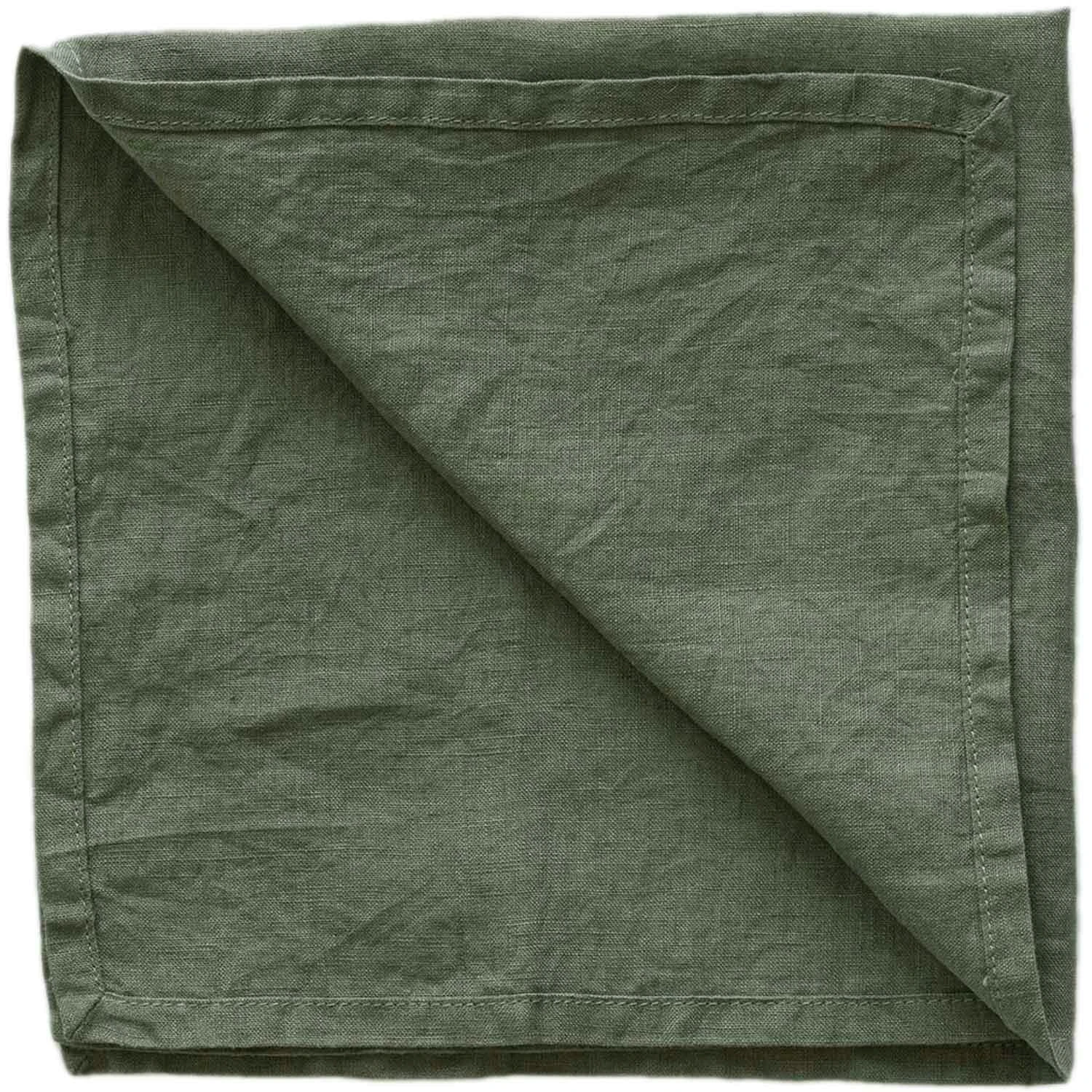 Linen Serviette 45x45 Cm, Khaki 3 Linen Serviette 45x45 Cm, Khaki