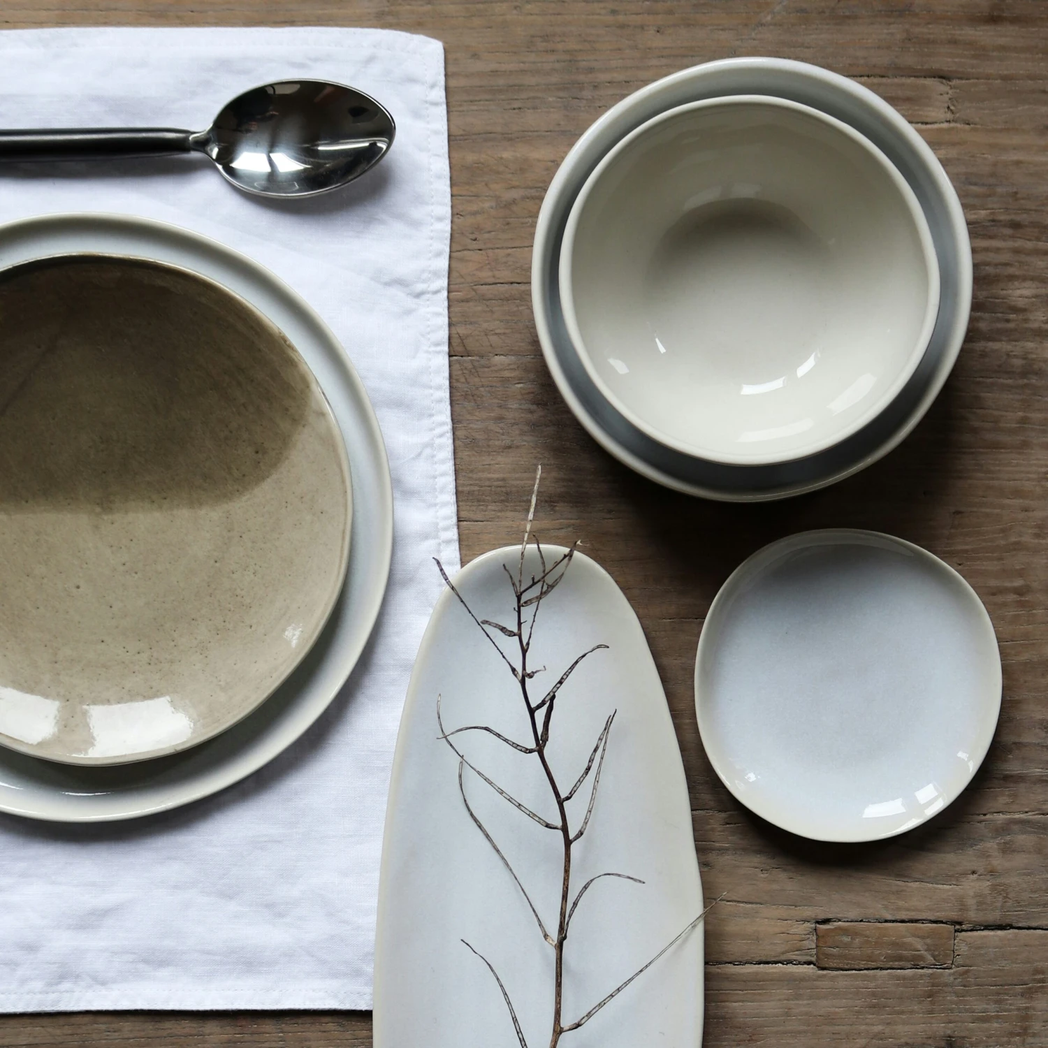 Linen Serviette 45x45 Cm, Weiß 5 Linen Serviette 45x45 Cm, Weiß – Bild 3